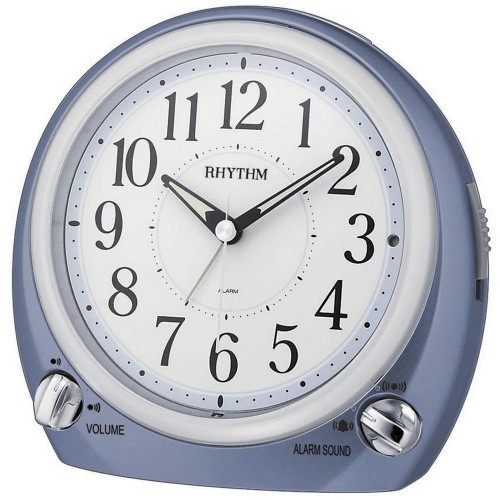 Rhythm(Japan) 2 Steps Increasing Beep/Bell Alarm With Selector Volume Switch Alarm Clock
